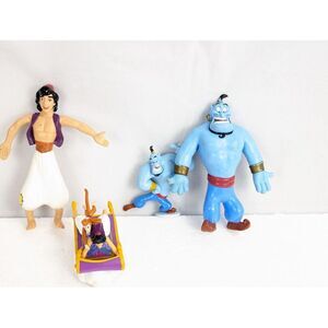 Vtg‎ Disney Aladdin + Genie PAX Bendable PVC Poseable Action Figures